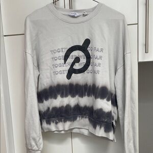 Tie-Dye Graphic Crewneck Sweatshirt - White & Black peloton